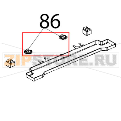 Clip fissaggio cassetto raccogligocce C.T. Unox XVC 204 Clip fissaggio cassetto raccogligocce C.T. Unox XVC 204Запчасть на деталировке под номером: 86