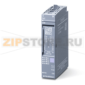 SIPLUS ET 200SP, модуль аналоговых входов AI 8xU BA, рабочая температура -40 ... +60&amp;#176;C, со стойким покрытием, на основе 6AG1134-6FF00-2AA1 . Модуль аналоговых входов (напряжение) AI 8X U, с базовыми функциями, для установки на базовый блок типа A0, A 
