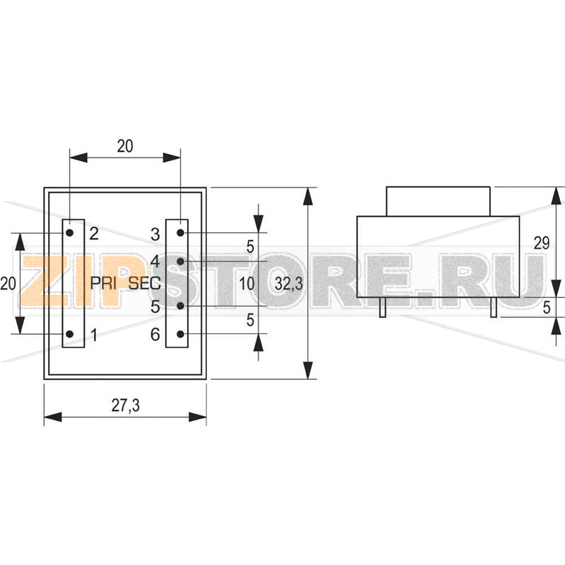 Трансформатор PCB, 1x230 В, 2x15 В/AC, 2.30 Вт, 76 мА Block VB 2,3/2/15 