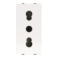 Розетка модульная ITA стандарта с заземлением, 2P+E, 1M, 16 А, 127 В, альпийский белый ABB 2CLA213300N1101