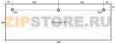 DOOR GLASS FOR OVEN 866x300x8 mm 