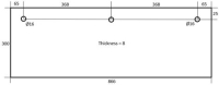 DOOR GLASS FOR OVEN 866x300x8 mm
