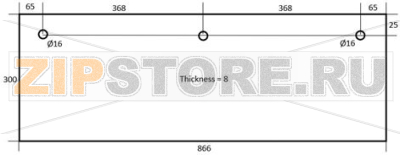 DOOR GLASS FOR OVEN 866x300x8 mm 