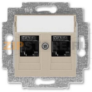 Розетка компьютерная, 2хRJ45, кофе макиато ABB 2CHH296118A6018 