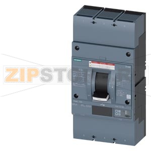 circuit breaker 3VA6 UL frame 800 breaking capacity class  H 65kA @ 480 V 3-pole, line protection ETU860, LSIG, In=800A overload protection Ir=320A ...800A short circuit protection Siemens 3VA6580-6KQ36-2AA0 
