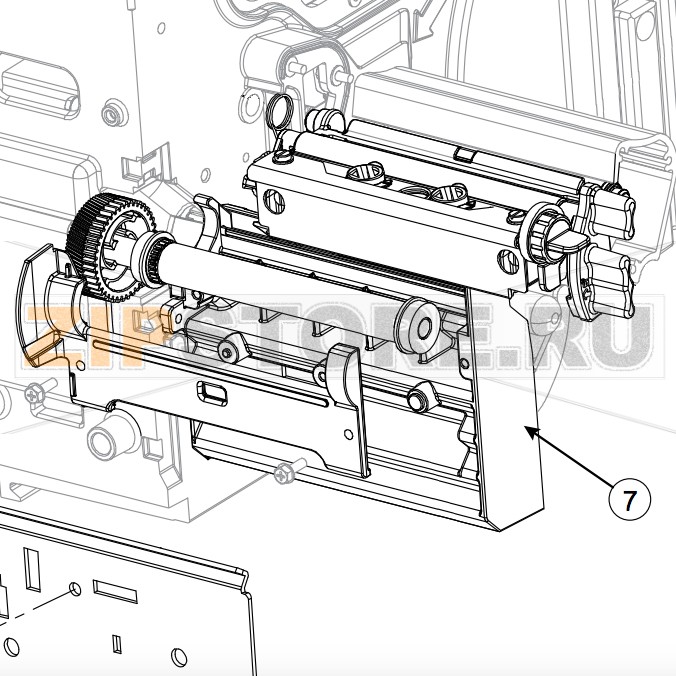 Узел резинового ролика Datamax I-4212 Mark II Узел резинового ролика Datamax I-4212 Mark IIЗапчасть на сборочном чертеже под номером: 7Название запчасти Datamax на английском языке: Block Mtg Platen, Machined