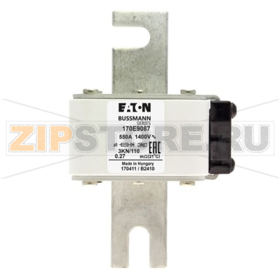 Предохранитель, 550 A, AC 1400 В, DIN 3, aR, DIN Eaton FUSE 550A 1400V 3KN/110 AR 