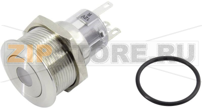 Кнопка 250 В, 5 A, 1 x выкл/вкл, с фиксацией, IP65, 1 шт TRU Components TC-GQ22-A-11ZD/R/12V/S203 