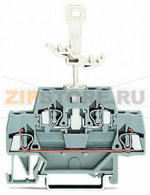 Двухуровневые клеммы; для DIN-рейки 35 x 15 и 35 x 7,5; 2,5 мм; CAGE CLAMP®; 2,50 mm; серые/серые Wago 280-521 Примечание:Terminating Aluminum ConductorsWAGO spring clamp terminal blocks are suitable for solid aluminum conductors up to 4 mm?/12 AWG if WAGO “Alu-Plus” Contact Paste is used for termination.“Alu-Plus” Contact Paste Advantages:Automatically destroys the oxide film during clamping.Prevents fresh oxidation at the clamping point.Prevents electrolytic corrosion between aluminum and copper conductors (in the same terminal block).Provides long-term protection against corrosion....
