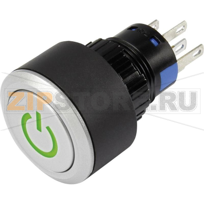 Кнопка 250 В/AC, 3 А, 1 x выкл/вкл, без фиксации, IP65, 1 шт TRU Components LAS1-AWY-11T/G/12V/P 