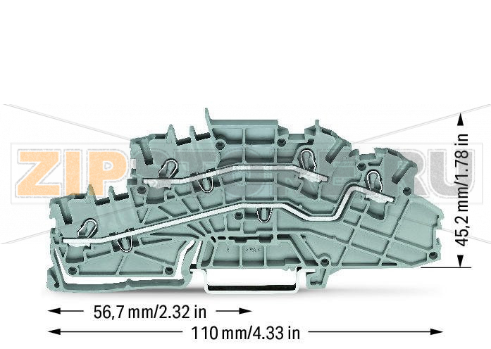 Многоуровневые клеммы для монтажа; 4 mm; L/L; Push-in CAGE CLAMP®; 2,50 mm; серые Wago 2003-6642 