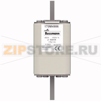 Предохранитель, 450 A, AC 1000 В, 150 кА, 1, 51x69x138 мм, aR, DIN, IEC Eaton FUSE 450A 1000V 1 