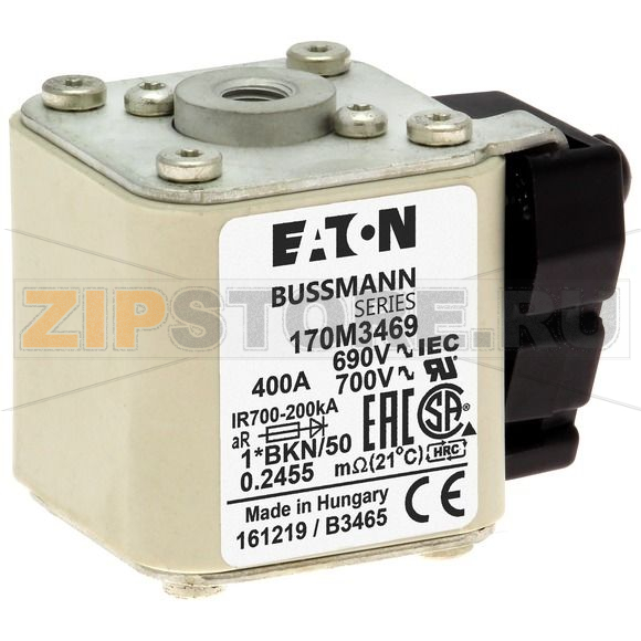 Предохранитель, 400 A, AC 690 В, 200 кА, size 1, aR, IEC UL Eaton FUSE 400A 690V 1*BKN/50 AR UC 