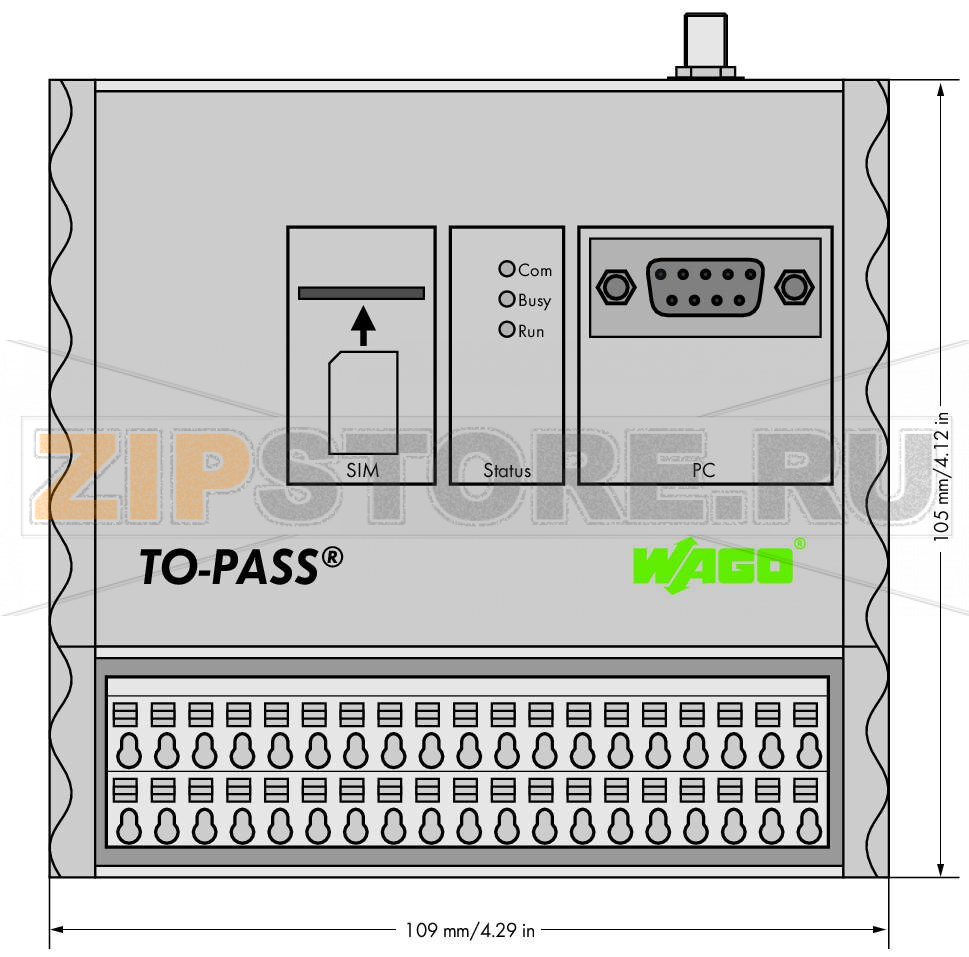 TO-PASS® Compact; Модуль, 8 дискретных входов; 8 аналоговых вводов; Индикатор неисправностей; Телеуправление; Регистратор событий; Регистратор данных; Веб-портал; MODBUS; 1,50 mm Wago 761-216 Универсальный модуль дистанционного управления для определения и индикации сбоя, Интернет-соединения механизмов и установок посредством сети GSM. Модуль может использоваться во многих странах при помощи встроенного 4-х диапазонного GSM модема. Сообщения отправляются посредством SMS, электронной почты, факса или телефонного звонка. Запоминающее устройство сохраняет до 4096 образов процесса в установленный период времени. Кроме того, образ процесса может передаваться с установленной периодичностью на выбранный пользователем Интернет-адрес. Modbus слейв (напр., 750-816) может быть подключен через интерфейс RS-232 для связи с дополнительными параметрами процесса. Переключение выходов осуществляется через SMS.8 дискретных вводов, 8 аналоговых вводов, 4 дискретных вывода и 2 аналоговых вывода со встроенным GSM модемом. Идеален для применения в распределенных станциях для температурного режима от -20°C до +70°C. Возможность монтажа на DIN-рейку и интуитивно понятное программное обеспечение делают модуль простым в применении. Диапазон рабочих напряжений от +10В до 30В пост.токаСпециальные функции:Подтверждение: подтверждение любых сообщений о неисправностиРезервирование: автоматическое удаленное переключение в резервный режим.Удаленная параметризация: программирование и удаленный контроль, удобно осуществляемые из офисаВыделенная линия GPRS: Постоянное онлайн-соединение с процессом на Web-сервере или ПК с фиксированным IP адресом (напр., DSL соединение)Лог событий: Сохраняет все происходящие изменения статусаЛог данных: Сохраняет все параметры процесса с заданной периодичностью...