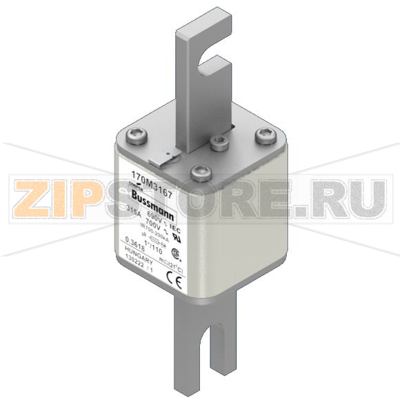 Предохранитель, 315 A, AC 690 В, 200 кА, size 1, 45x45x134 мм, aR, DIN, IEC Eaton FUSE 315A 690 