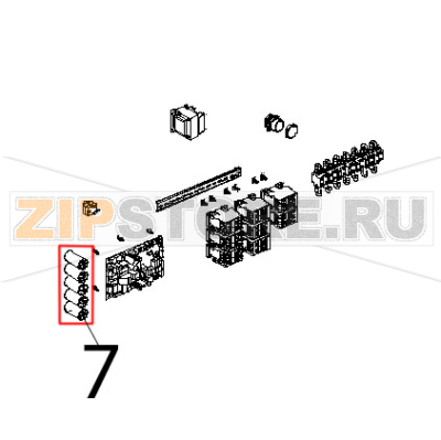 Condensatore 6.3 μF, 450 V/AC, 50/60 Hz Unox XBC 905 Condensatore 6.3 μF, 450 V/AC, 50/60 Hz Unox XBC 905Запчасть на деталировке под номером: 7