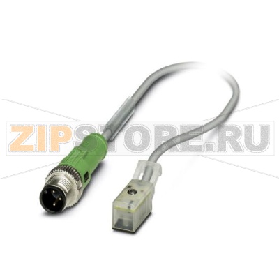 Кабель для датчика / исполнительного элемента Phoenix Contact SAC-3P-M12MS/2,5-PUR/KMYZ9 2-жильный, полиуретан/ПВХ серого цвета, с одного конца прямой разъем (вилка) М12, с другого - разъем типа MSZC для клапана, 1 светодиод, длина: 2,5 м.Минимальный заказ: 100 шт.Упаковка: 50 шт.
