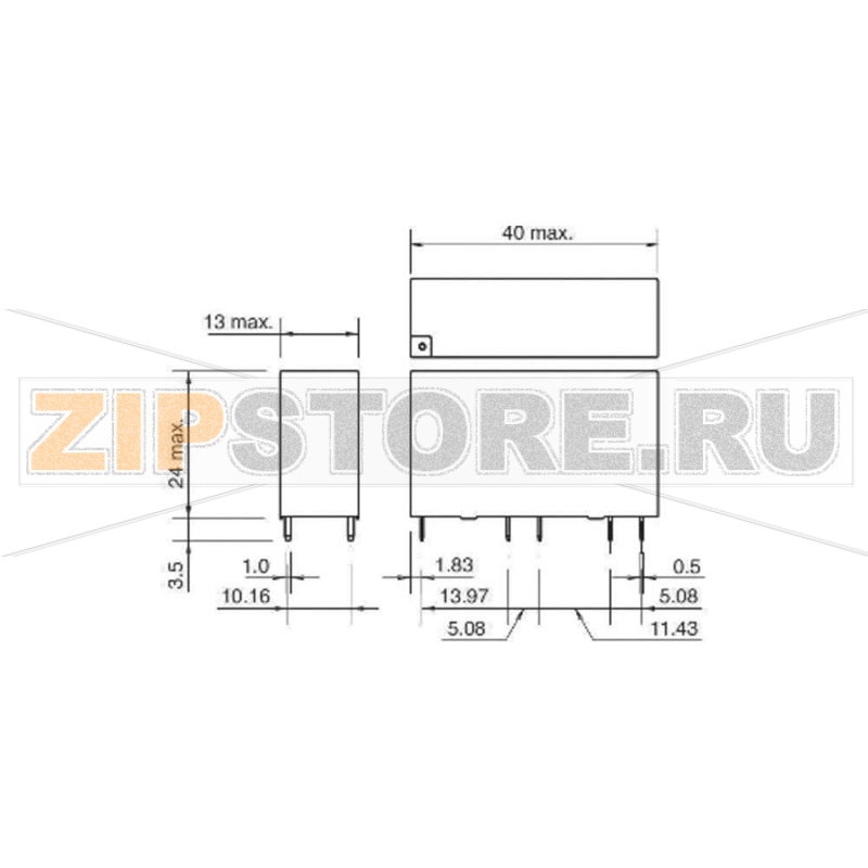 Реле электромагнитное 24 В/DC, 6 А, 1 шт IDEC RF1V-2A2BL-D24 
