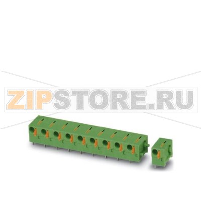 Клеммы для печатного монтажа Phoenix Contact FFKDSA1/H2-7,62- 3 Номинальный ток: 17,5 А, Номинальное напряжение: 630 В, Размер шага: 7,62 мм, Полюсов: 3, Тип подключения: Пружинные зажимы, Монтаж: пайка, Направление подключения, проводник / печатная плата: 0 °.Минимальный заказ: 50 шт.Упаковка: 50 шт.