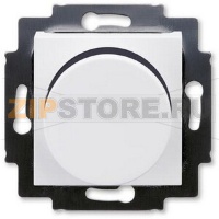 Диммер поворотно-нажимной 60-600 Вт, белый/дымчатый чёрный ABB 2CHH942247A6062