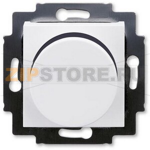 Диммер поворотно-нажимной 60-600 Вт, белый/дымчатый чёрный ABB 2CHH942247A6062 