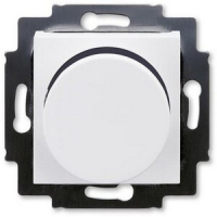 Диммер поворотно-нажимной 60-600 Вт, белый/дымчатый чёрный ABB 2CHH942247A6062