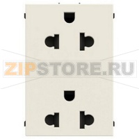 Механизм двойной розетки EU/US стандарта, альпийский белый ABB 1342.80