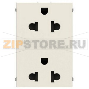 Механизм двойной розетки EU/US стандарта, альпийский белый ABB 1342.80 