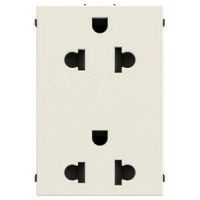 Механизм двойной розетки EU/US стандарта, альпийский белый ABB 1342.80