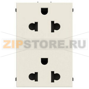 Механизм двойной розетки EU/US стандарта, альпийский белый ABB 1342.80 