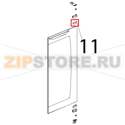 Guarnizione cerniera vetro porta Unox XL 133 Guarnizione cerniera vetro porta Unox XL 133Запчасть на деталировке под номером: 11