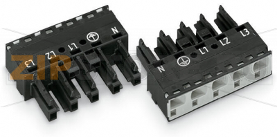 Разъем; 5-пол.; Код. A; 4,00 mm; белые Wago 770-425 Protected against mismating and maintenance-freePush-in CAGE CLAMP® spring pressure connection technology allows solid conductors to be simply pushed into a unit.Additional variable coding is possible....