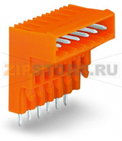 MCS MIDI Classic Вилка THT для двухуровневого монтажа; 1.0 x 1.0 mm solder pin; угловые; Шаг контактов 5,08 мм; 6-пол.; оранжевые Wago 232-366