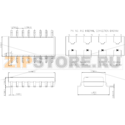 Оптопара DIP16 SMD, 4 канала Isocom Components IS281-4 