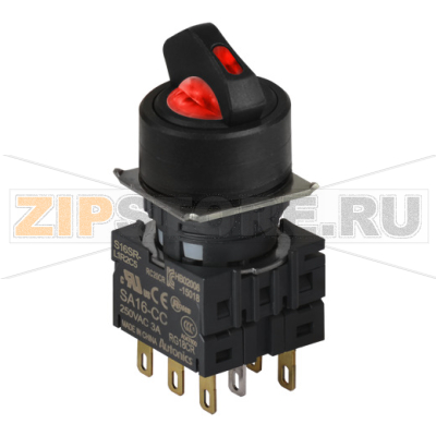 Переключатель селекторный, Ø отверстия: 16 мм Autonics S16SR-L6R2C24 