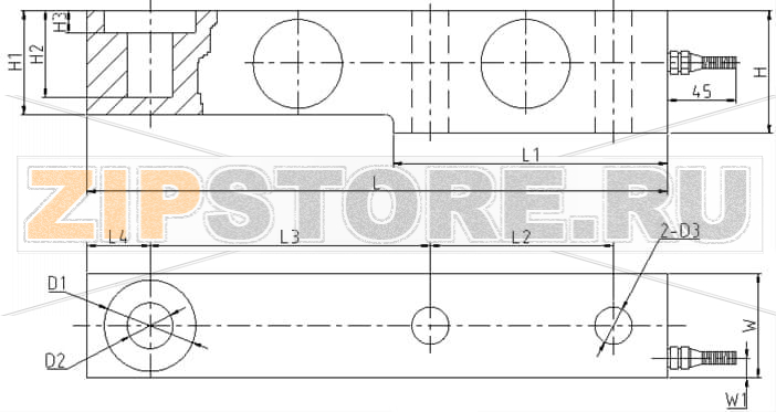 Тензодатчик с узлом встройки Keli SB 7.5t 