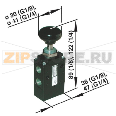 Клапан пневматический с ручным управлением, G1/4, 10 бар, 1 шт Norgren 3060402 