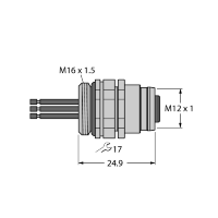 Разъем панельный Turck EC-FKDW4.54-0.5/16