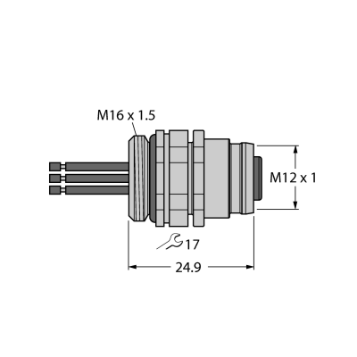 Разъем панельный Turck EC-FKDW4.54-0.5/16 