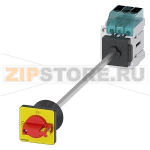 Главный выключатель 3-пол., Iu 32A рабоч.коммутация при AC-23 A при 400В 11,5кВт панель уст. базовая устан. в дверь с центр. отверст. 22,5мм ручка черный красный/желтый 48 x 48мм с доп. конт. 1NO+1NC Siemens 3LD3240-1TK13 