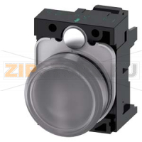 СВЕТОВОЙ ИНДИКАТОР, 22MM, КРУГЛЫЙ, ПЛАСТИК, ПРОЗРАЧНЫЙ МАТОВЫЙ РАССЕИВАТЕЛЬ, С ДЕРЖАТЕЛЕМ, МОДУЛЬ ПОДСВЕТКИ С ИНТЕГРИРОВАННЫМ СВЕТОДИОДОМ 230V AC,  ПРУЖИННЫЕ КЛЕММЫ, С ГРАВИРОВКОЙ ЛАЗЕРОМ, SYMBOL NUMBER ACC. TO, ISO7000 OR IEC60417 Siemens 3SU1106-6AA70-3