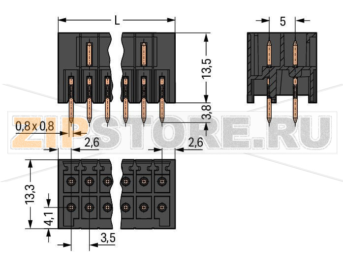 MCS MINI HD Вилка THT, 2-рядн.; 0.8 x 0.8 mm solder pin; прямые; 100% защита от неправильного подсоединения; Шаг контактов 3,5 мм; 2 x 4-полюсов; черные Wago 713-1404 Корпус вилок отливается из изоляционного материала, пригодного для пайки оплавлением припоя без использования свинцаРазделенные разъемы выводов предотвращают повреждения и обеспечивают вилкам защиту от касания в неподсоединенном состоянии100% защита от неправильного подсоединенияВозможны варианты кодировки...
