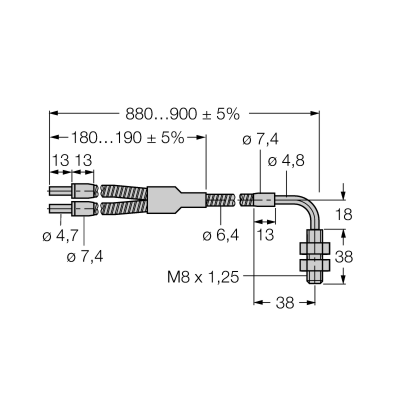 Кабель оптоволоконный, высокотемпературный Turck BAT23SM8 