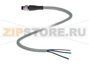 Кабель датчика-исполнительного устройства Cable connector V3S-GM-3M-PUR Pepperl+Fuchs Описание оборудованияCable connector, M8, 3-pin, PUR cable