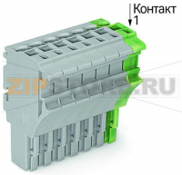 1-проводниковая розетка; 2,5 мм; 8-пол.; 2,50 mm; серые, желто-зеленые Wago 2022-108/000-036