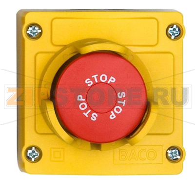 Кнопка аварийной остановки в корпусе 240 В/AC, 2.5 А, IP66, 1 шт Baco LBX130091 