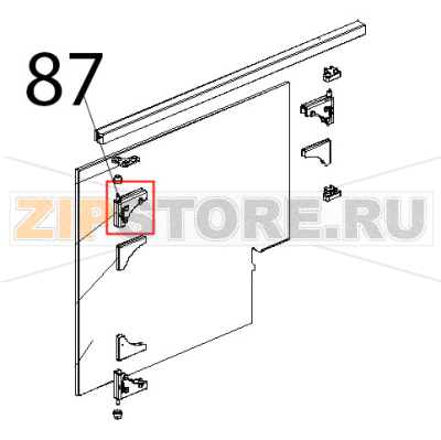 Cerniera sup. alluminio vetro int. Unox XVC 204 Cerniera sup. alluminio vetro int. Unox XVC 204Запчасть на деталировке под номером: 87