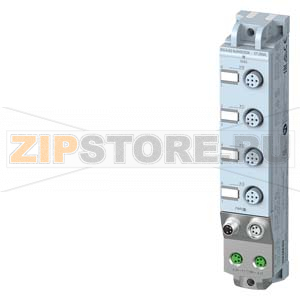 SIMATIC ET 200AL, станция распределённой периферии DIQ 4+DQ 4X24VDC/0,5A, 4XM12, степень защиты IP67 Siemens 6ES7143-5AF00-0BA0 