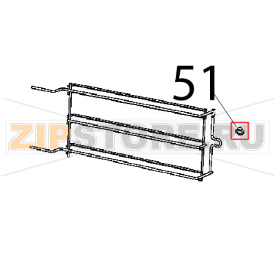 Nottolino M6 cromato fiss. griglie Unox XFT 185 Nottolino M6 cromato fiss. griglie Unox XFT 185Запчасть на деталировке под номером: 51