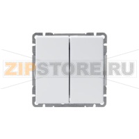 Выключатель двухклавишный, белый ABB 2TKA00000413